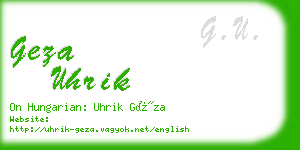 geza uhrik business card
